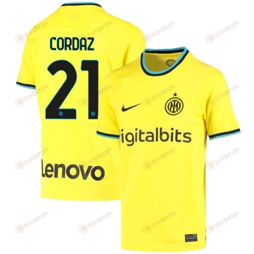 Alex Cordaz 21 Inter Milan 2022/23 Third Jersey - Youth