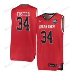 Alex Foster 34 Texas Tech Red Raiders Basketball Men Jersey - Red