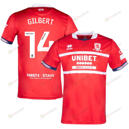 Alex Gilbert 14 Middlesbrough FC 2023-24 Home Men Jersey - Red