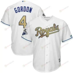 Alex Gordon Kansas City Royals World Series Champions Gold Program Cool Base Player Jersey - White