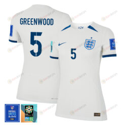 Alex Greenwood 5 England 1 Star FIFA Patch Women's National Team 2023-24 World Cup Home WOMEN Jersey