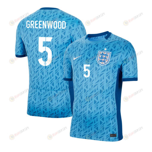 Alex Greenwood 5 England 1 Star Women's National Team 2023-24 World Cup Away Men Jersey