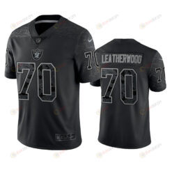 Alex Leatherwood 70 Las Vegas Raiders Black Reflective Limited Jersey - Men
