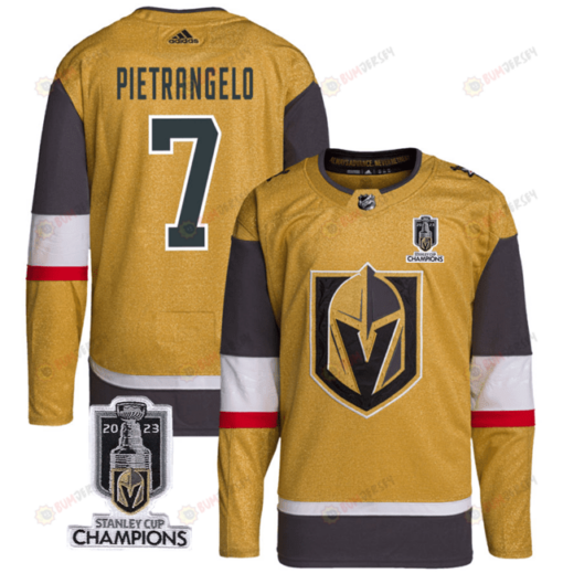 Alex Pietrangelo 7 Vegas Golden Knights 2023 Stanley Cup Champions Patch Breakaway Home Jersey - Gold