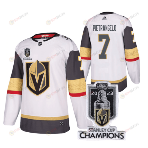 Alex Pietrangelo 7 Vegas Golden Knights 2023 Stanley Cup Champions Patch Breakaway Jersey - White