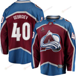 Alexandar Georgiev 40 Colorado Avalanche Stanley Cup 2023 Playoffs Patch Home Breakaway Men Jersey - Burgundy