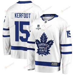 Alexander Kerfoot 15 Toronto Maple Leafs Stanley Cup 2023 Playoffs Patch Away Breakaway Men Jersey - White