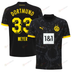 Alexander Meyer 33 Borussia Dortmund 2023-24 Away Men Jersey - Black