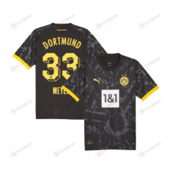 Alexander Meyer 33 Borussia Dortmund 2023-24 Away YOUTH Jersey - Black