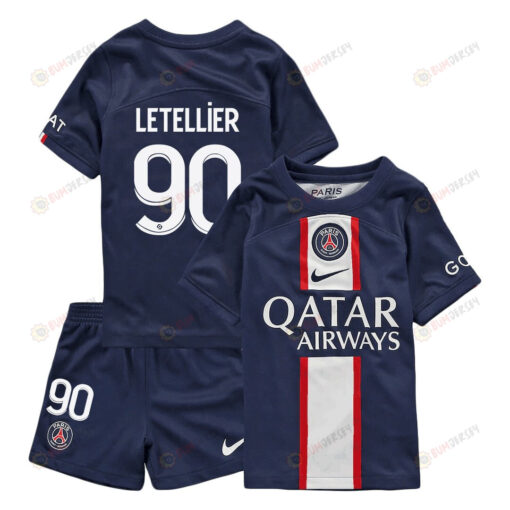 Alexandre Letellier 90 Paris Saint-Germain Home Kit 2022-23 Youth Jersey - Blue