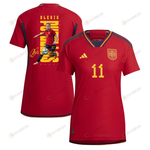 Alexia Putellas 11 Signed Spain Women's National Team Road To Champions 2023-24 World Cup Home Women Jersey - Red