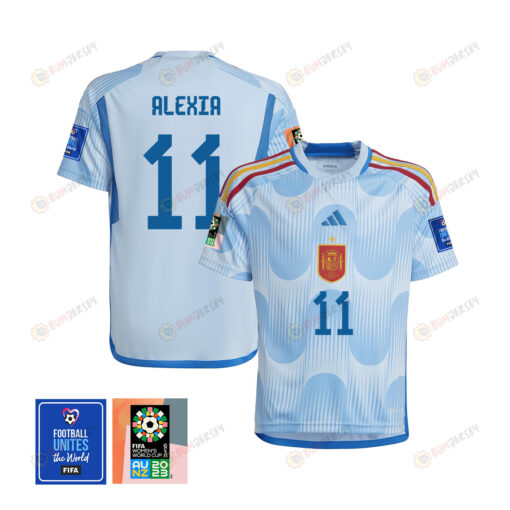 Alexia Putellas 11 Spain 1 Star FIFA Patch Women's National Team 2023-24 World Cup Away Jersey