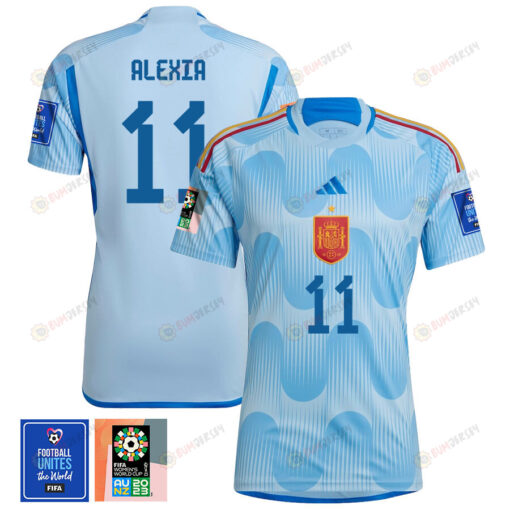 Alexia Putellas 11 Spain 1 Star FIFA Patch Women's National Team 2023-24 World Cup Away WOMEN Jersey