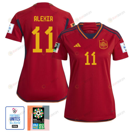 Alexia Putellas 11 Spain 1 Star FIFA Patch Women's National Team 2023-24 World Cup Home Women Jersey