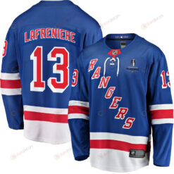 Alexis Lafreniere 13 New York Rangers Stanley Cup 2023 Playoffs Patch Home Breakaway Men Jersey - Blue