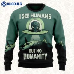 Alien No Humanity Ugly Sweaters For Men Women Unisex