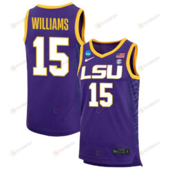 Alisa Williams 15 LSU Tigers 2023 NCAA Basketball Jersey - Purple