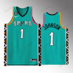 Alize Johnson 1 San Antonio Spurs City Edition 2022-23 Jersey Teal