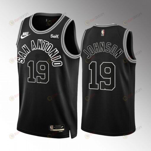 Alize Johnson 19 2022-23 San Antonio Spurs Black Classic Edition Jersey Swingman