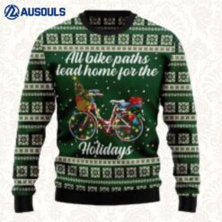All Bike Paths Lead Home For The Holiday Ugly Sweaters For Men Women Unisex