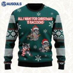 All I Want For Christmas Is Raccoons Ugly Sweaters For Men Women Unisex