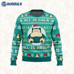 All is Calm All Bright Snorlax Pokemon Ugly Sweaters For Men Women Unisex