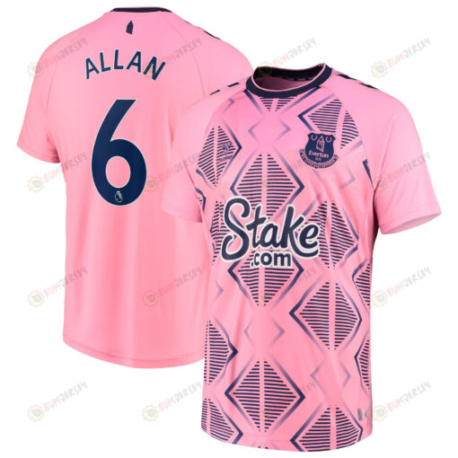 Allan 6 Everton 2022/23 Away Player Men Jersey - Pink