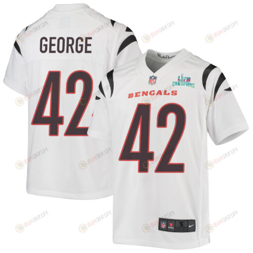 Allan George 42 Cincinnati Bengals Super Bowl LVII Champions Youth Jersey - White