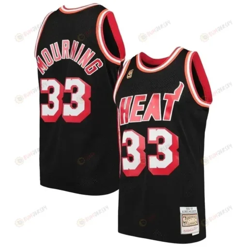 Alonzo Mourning Miami Heat Mitchell & Ness 1996-97 Hardwood Classics Swingman Player Jersey - Black