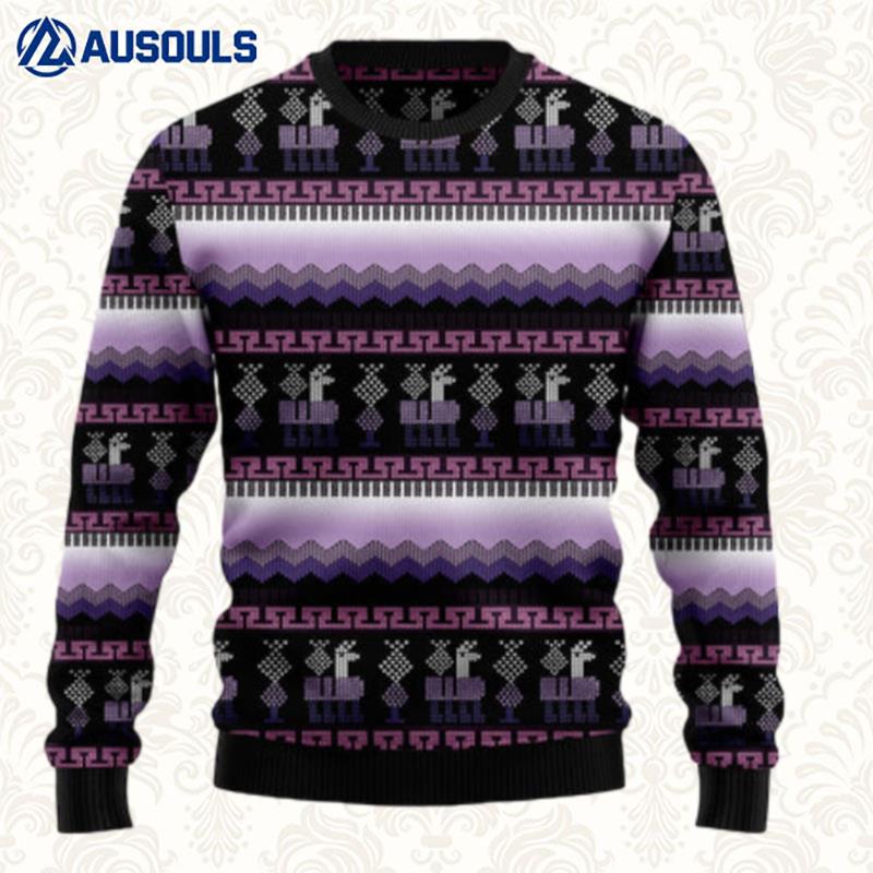 Alpaca Purple Pattern Ugly Sweaters For Men Women Unisex