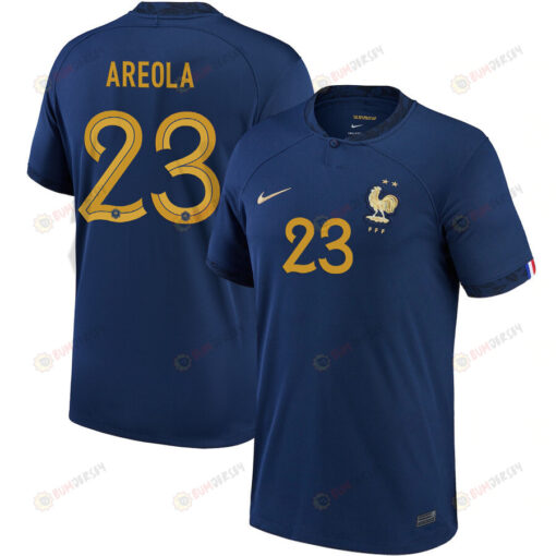 Alphonse Areola 23 France National Team 2022-23 Qatar World Cup Home Youth Jersey- Midnight Navy