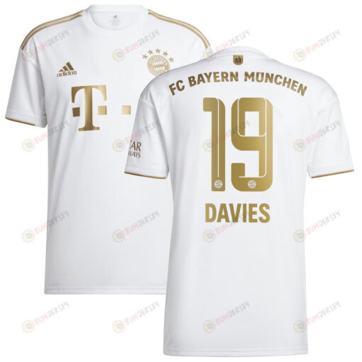 Alphonso Davies 19 Bayern Munich 2022/23 Away Player Jersey - White