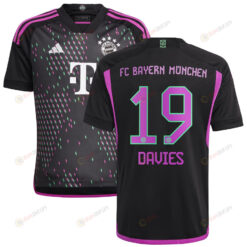 Alphonso Davies 19 Bayern Munich 2023/24 Away Youth Jersey - Black