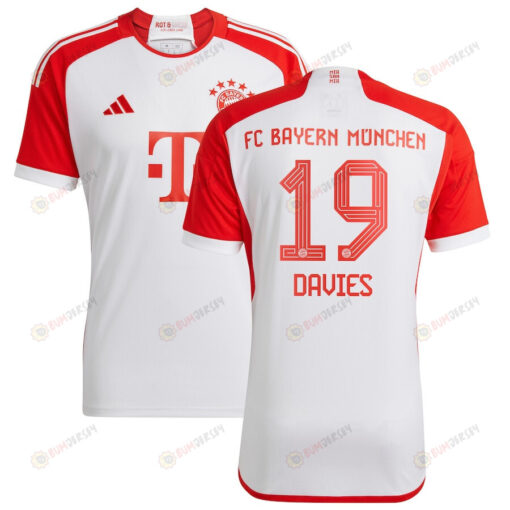 Alphonso Davies 19 Bayern Munich 2023/24 Home Men Jersey - White