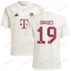 Alphonso Davies 19 Bayern Munich 2023/24 Third Youth Jersey - White