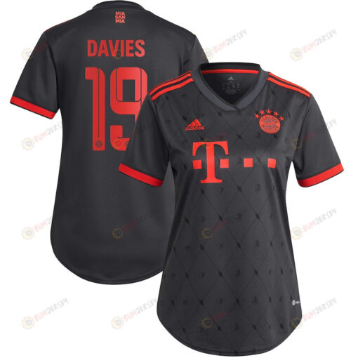 Alphonso Davies 19 Bayern Munich Women 2022/23 Third Jersey - Charcoal