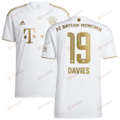 Alphonso Davies 19 Bayern Munich Youth 2022/23 Away Player Jersey - White