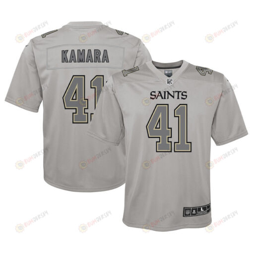 Alvin Kamara 41 New Orleans Saints Youth Atmosphere Game Jersey - Gray