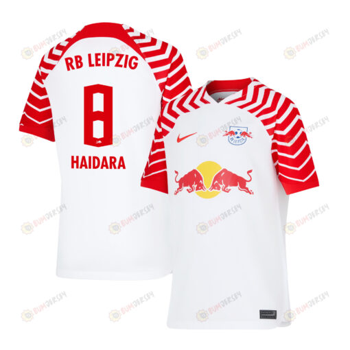 Amadou Haidara 8 RB Leipzig 2023/24 Home YOUTH Jersey - White/Red