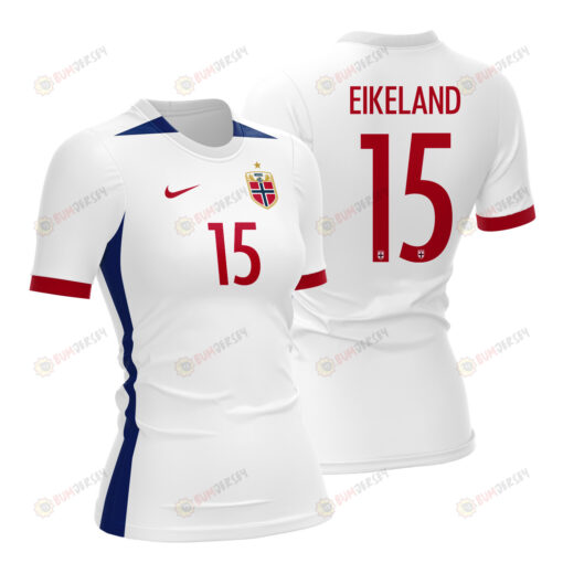 Amalie Eikeland 15 Norway 2023 Women Away Jersey - White - All Over Printed Jersey