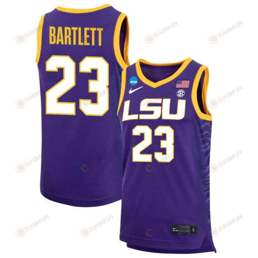 Amani Bartlett 23 LSU Tigers 2023 NCAA Basketball Jersey - Purple