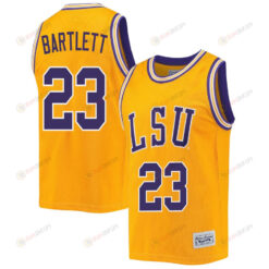 Amani Bartlett 23 LSU Tigers 2023 NCAA Basketball Jersey Retro- Gold