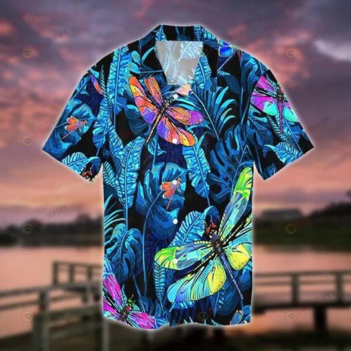 Amazing Dragonfly Blue Tropical Hawaiian Shirt Beach Short Sleeve