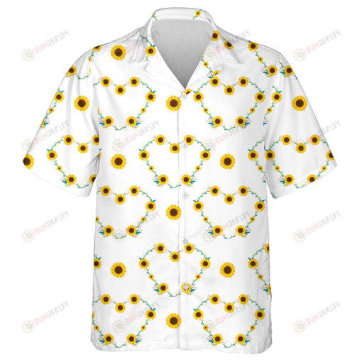 Amazing Heart Shaped Made By Sunflowers Pattern Hawaiian Shirt