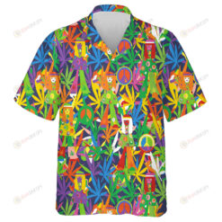 Amazing Red Tropical Palm Leaves Branches Hippie Style Design Hawaiian Shirt