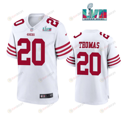 Ambry Thomas 20 San Francisco 49Ers Super Bowl LVII Men's Jersey- White