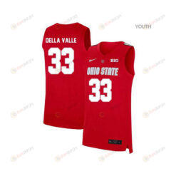 Amedeo Della Valle 33 Ohio State Buckeyes Elite Basketball Youth Jersey - Red