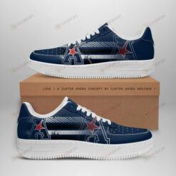 American Athletic Conference Logo Pattern Air Force 1 Printed In Dark Blue