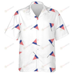 American Attribute Triangle Flag White Background Hawaiian Shirt