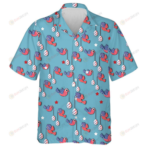 American Flag In The Form Of Birds Flying With Eggs Hawaiian Shirt